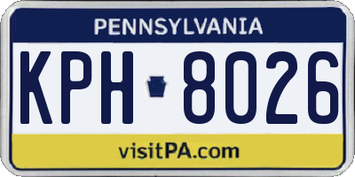 PA license plate KPH8026
