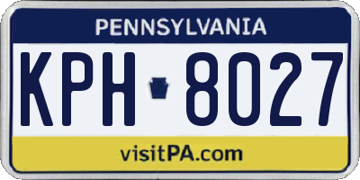 PA license plate KPH8027