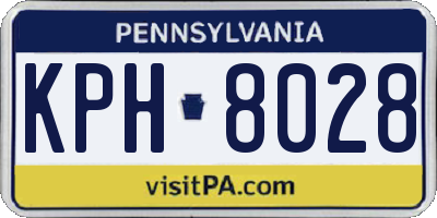 PA license plate KPH8028