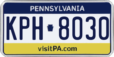 PA license plate KPH8030