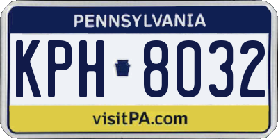 PA license plate KPH8032