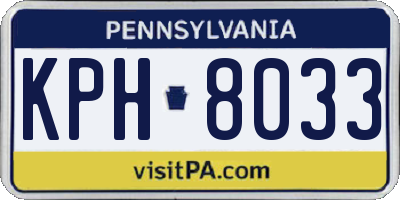PA license plate KPH8033