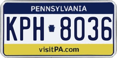 PA license plate KPH8036