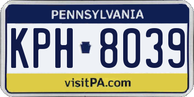 PA license plate KPH8039