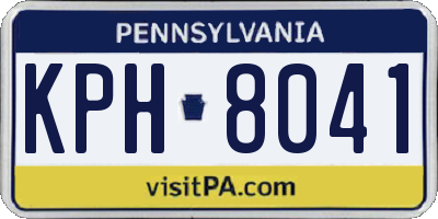 PA license plate KPH8041
