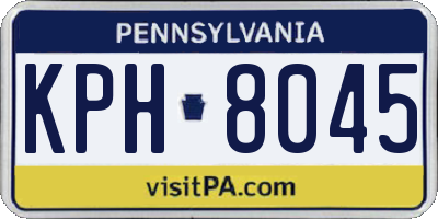 PA license plate KPH8045