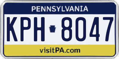 PA license plate KPH8047