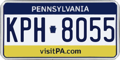 PA license plate KPH8055