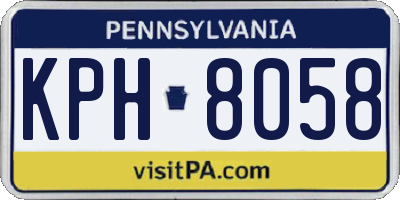 PA license plate KPH8058