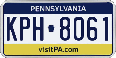 PA license plate KPH8061