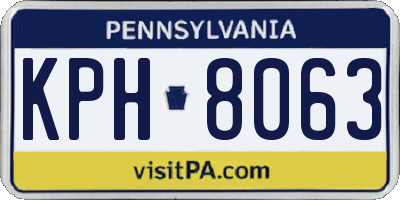 PA license plate KPH8063