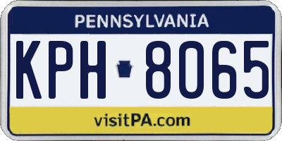 PA license plate KPH8065