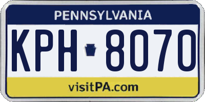 PA license plate KPH8070