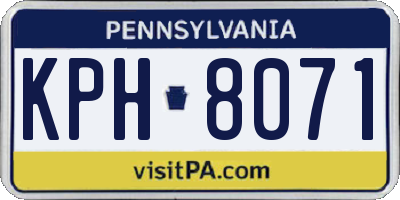PA license plate KPH8071
