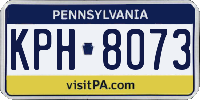 PA license plate KPH8073