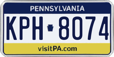 PA license plate KPH8074
