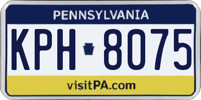 PA license plate KPH8075