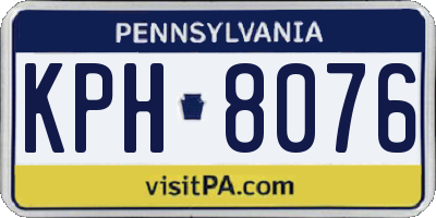 PA license plate KPH8076