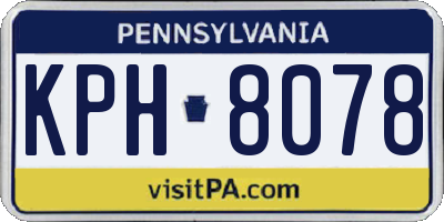 PA license plate KPH8078