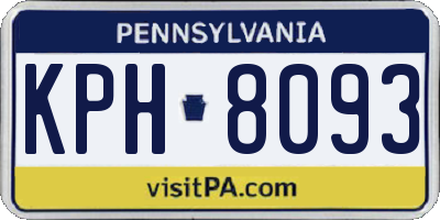 PA license plate KPH8093