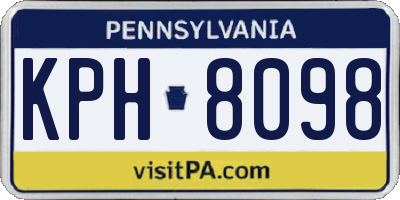 PA license plate KPH8098