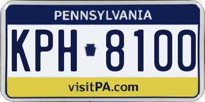 PA license plate KPH8100