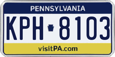 PA license plate KPH8103