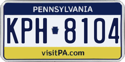 PA license plate KPH8104