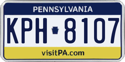 PA license plate KPH8107