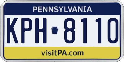 PA license plate KPH8110
