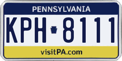 PA license plate KPH8111