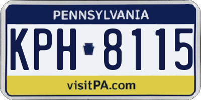 PA license plate KPH8115