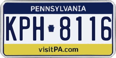 PA license plate KPH8116