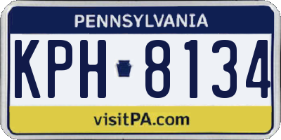 PA license plate KPH8134