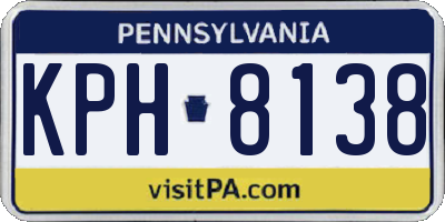 PA license plate KPH8138