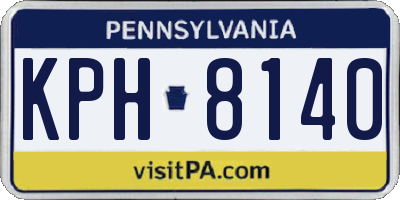 PA license plate KPH8140
