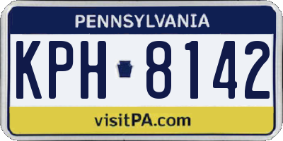 PA license plate KPH8142