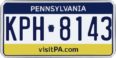 PA license plate KPH8143
