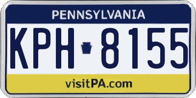 PA license plate KPH8155