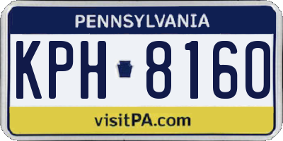 PA license plate KPH8160