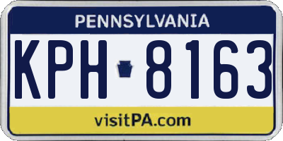 PA license plate KPH8163