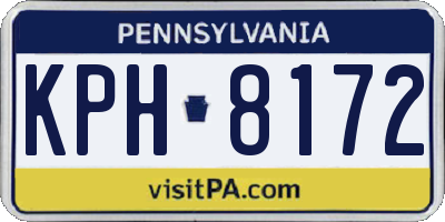 PA license plate KPH8172