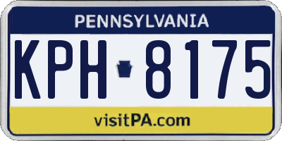 PA license plate KPH8175