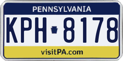 PA license plate KPH8178