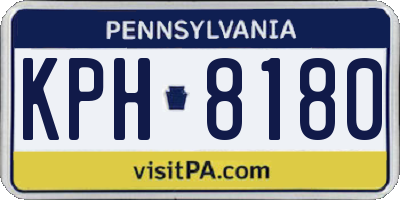 PA license plate KPH8180