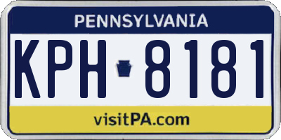 PA license plate KPH8181