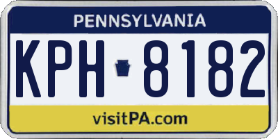 PA license plate KPH8182