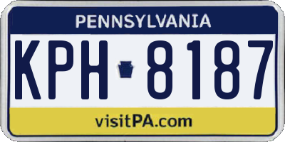 PA license plate KPH8187