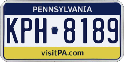 PA license plate KPH8189