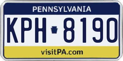 PA license plate KPH8190